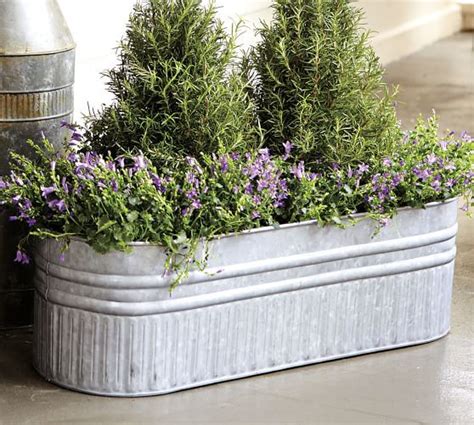 galvanized metal box|galvanized metal wall plant container.